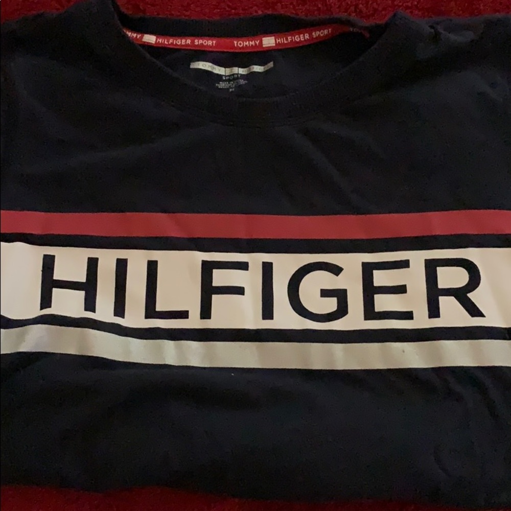 Navy blue Tommy Hilfiger shirt .
